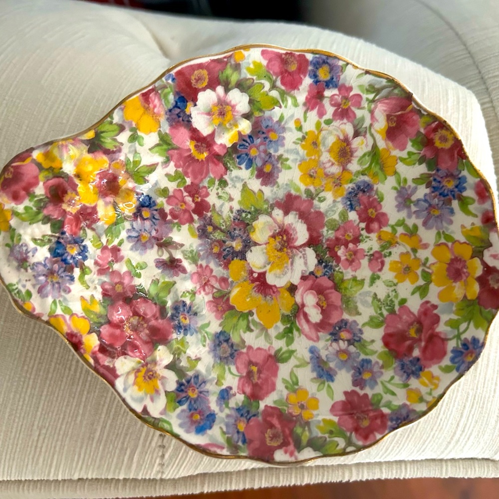 Vintage James Kent Du Barry Longton Porcelain  Shell Dish 1940s